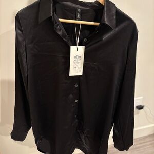 ONLY satin button down
